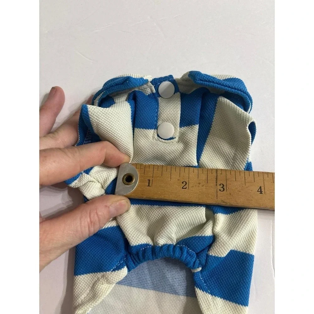Dog Blue & White Polo Shirt (XXS) Tea Cup Size